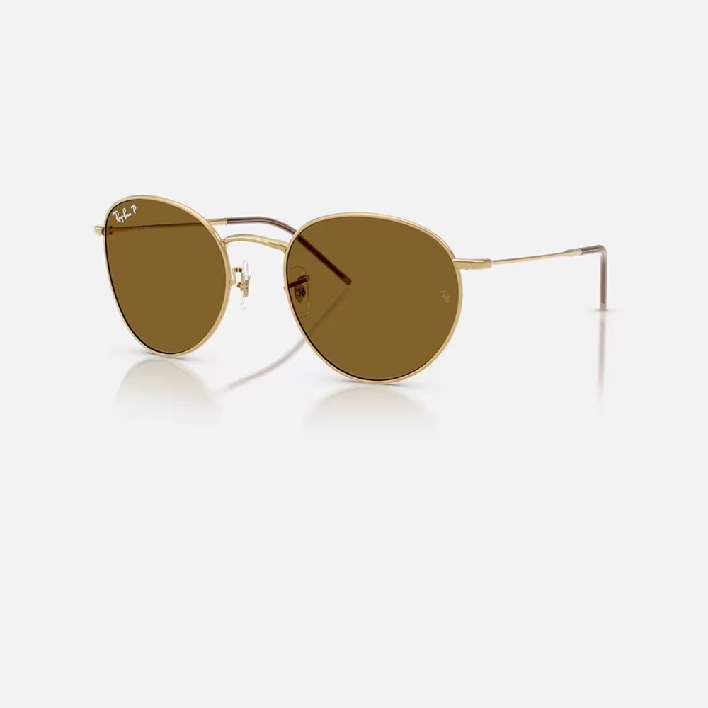 NEW Ray-Ban Round Reverse RBR0103S Gold Brown Polorized - Picture 3 of 7